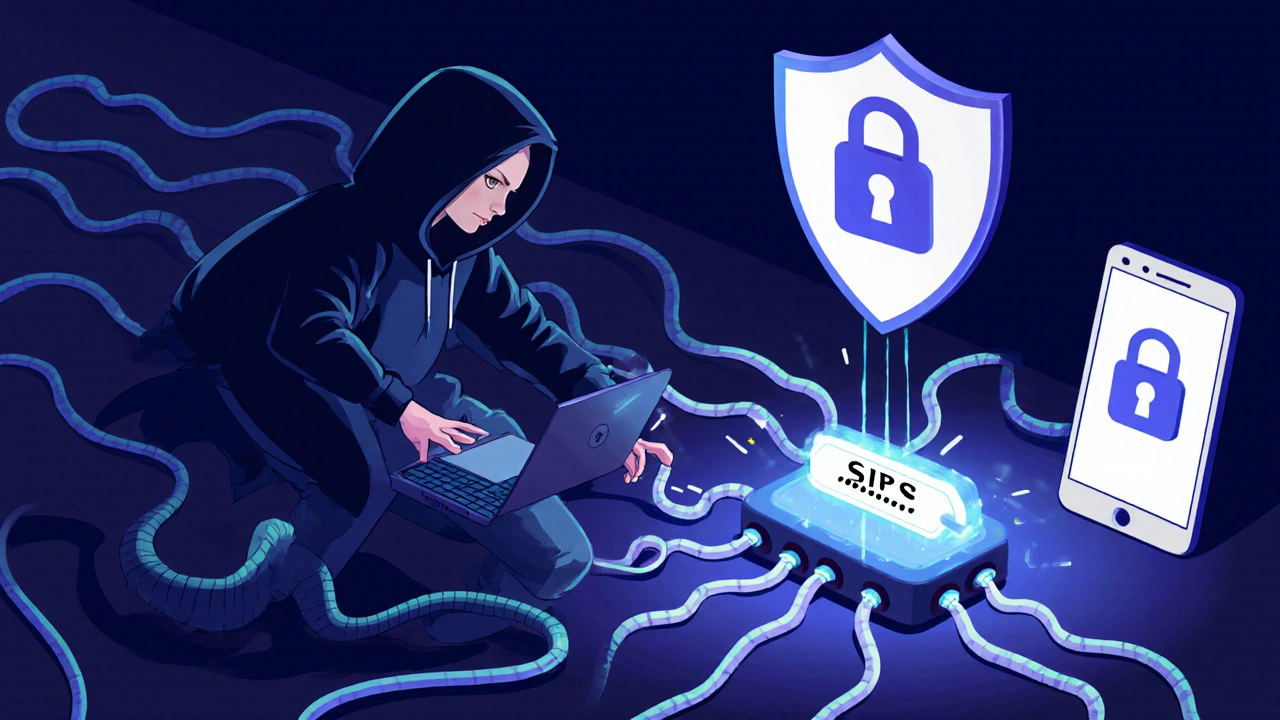 A hacker trying to steal a password from an insecure server, blocked by a glowing HTTPS shield.