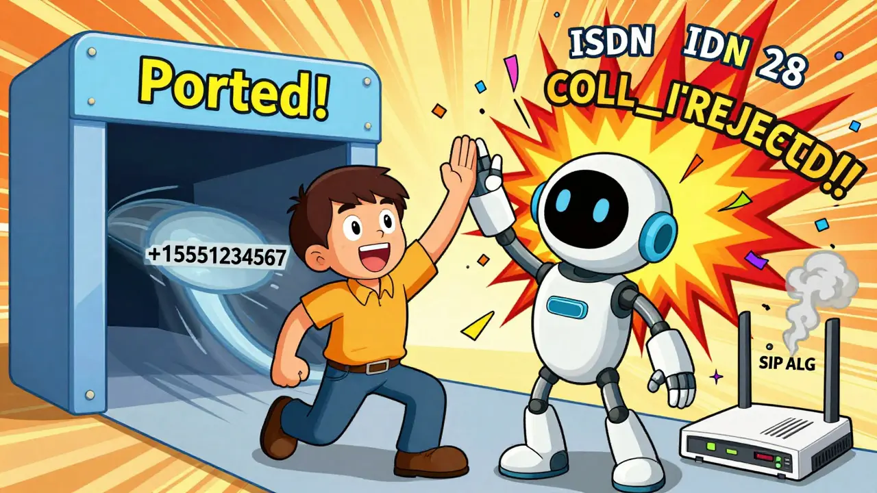 A user celebrating as a correctly formatted number passes through a porting portal.