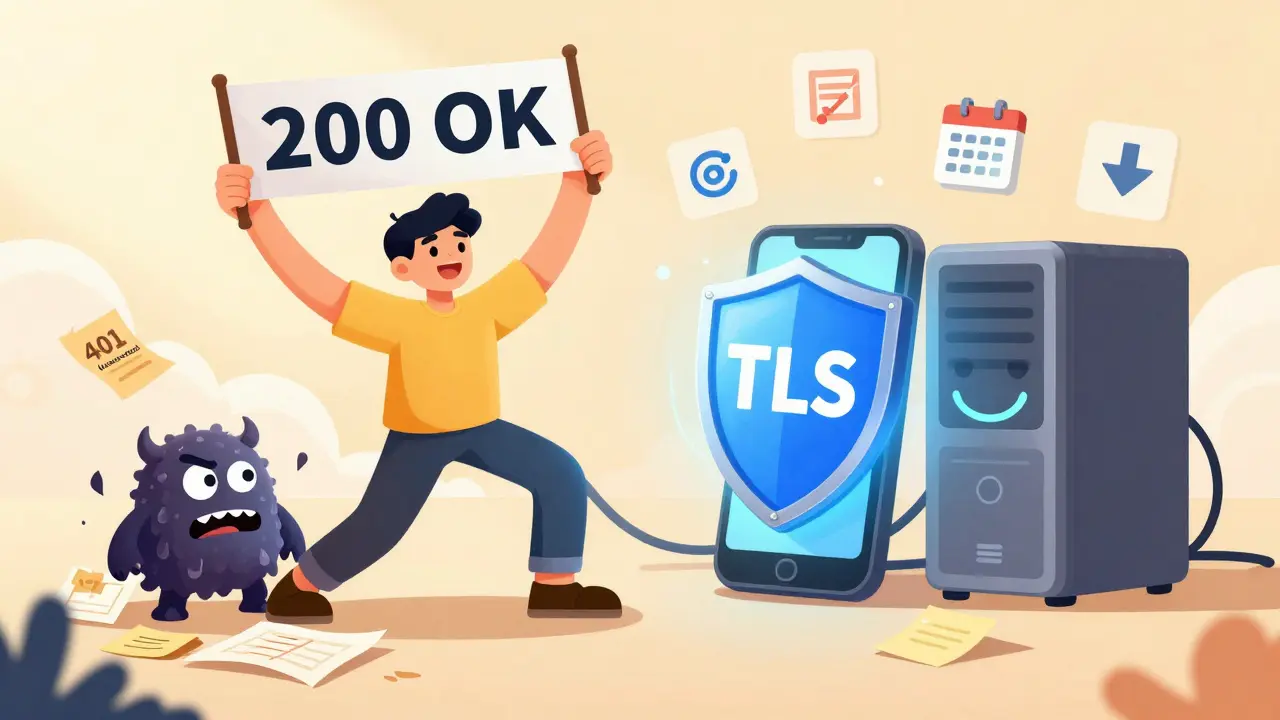 A user celebrates as a defeated error monster dissolves into expired certificates.