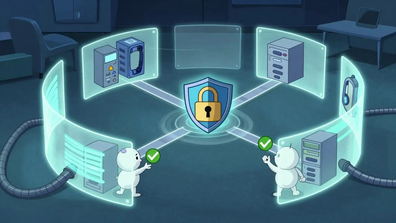 Protected network zones with encryption shields and locks