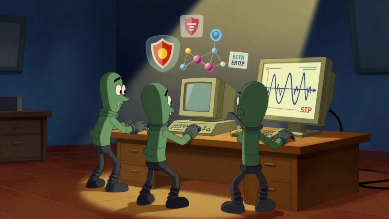 Team analyzing network signals during VoIP security audit