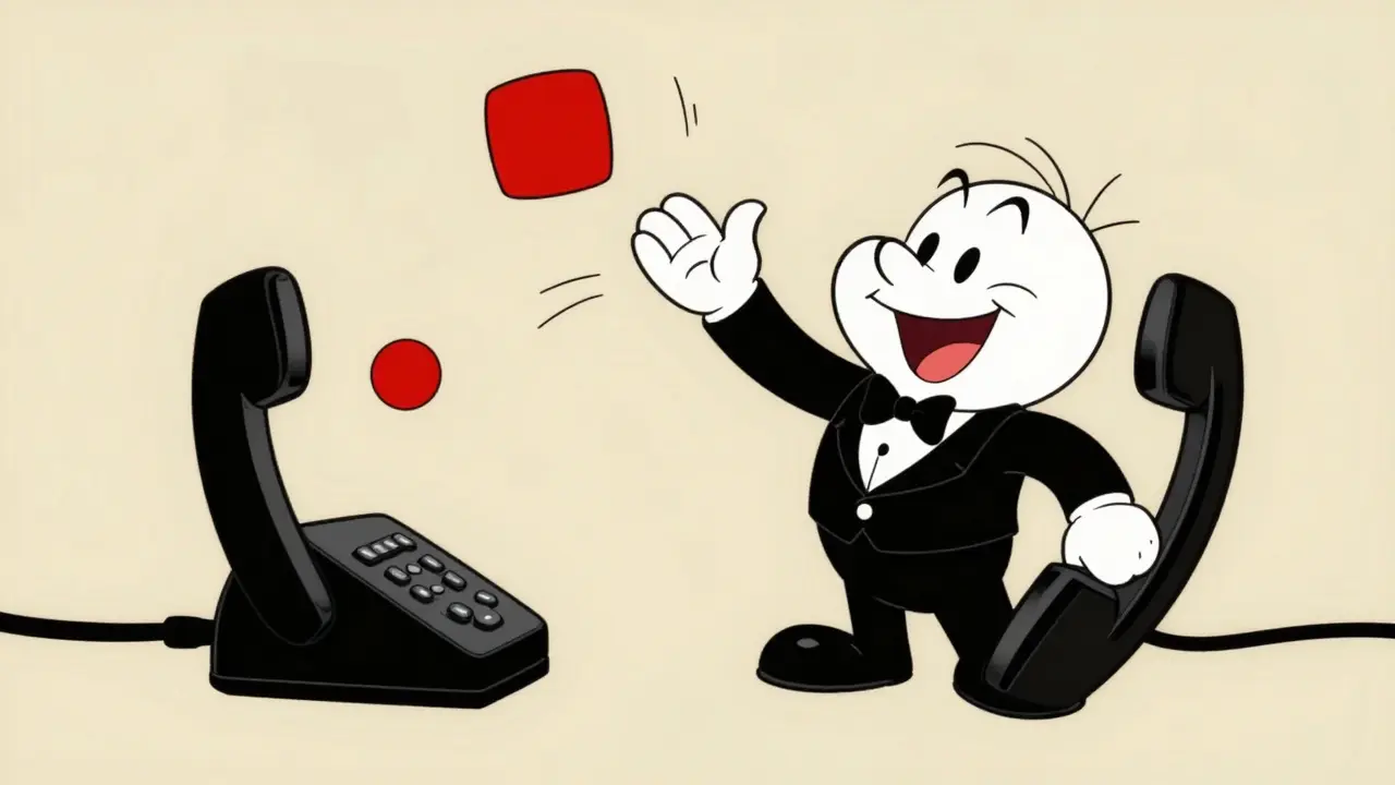 A personified server translating different audio packet shapes between two phones.