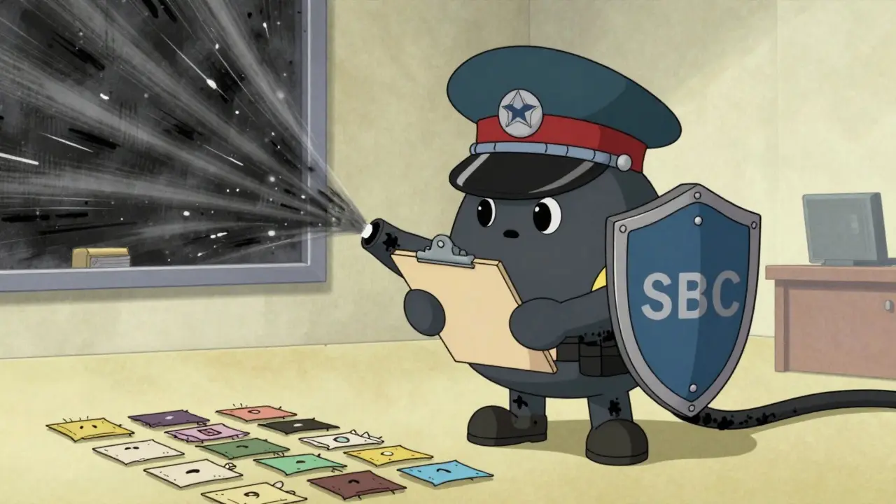 An SBC character as a border guard organizing digital audio packets.