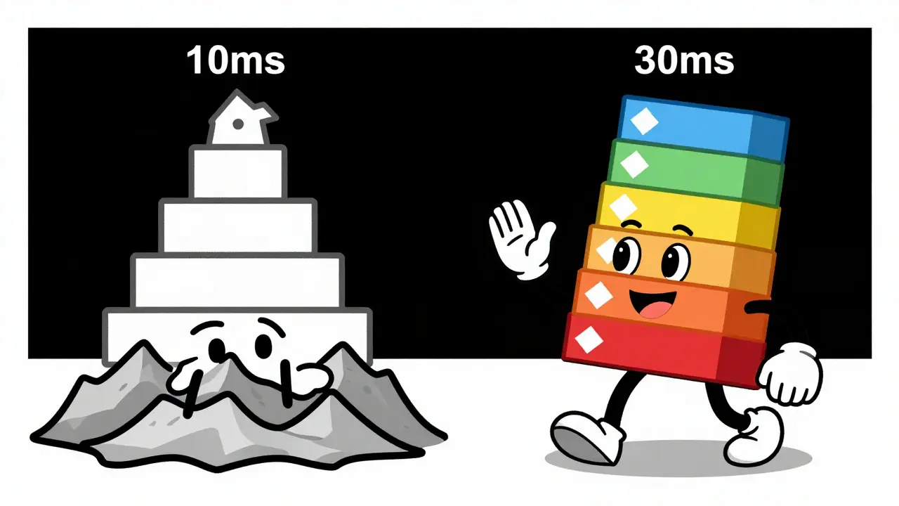 Comparison of small vs large voice payloads carrying header weights