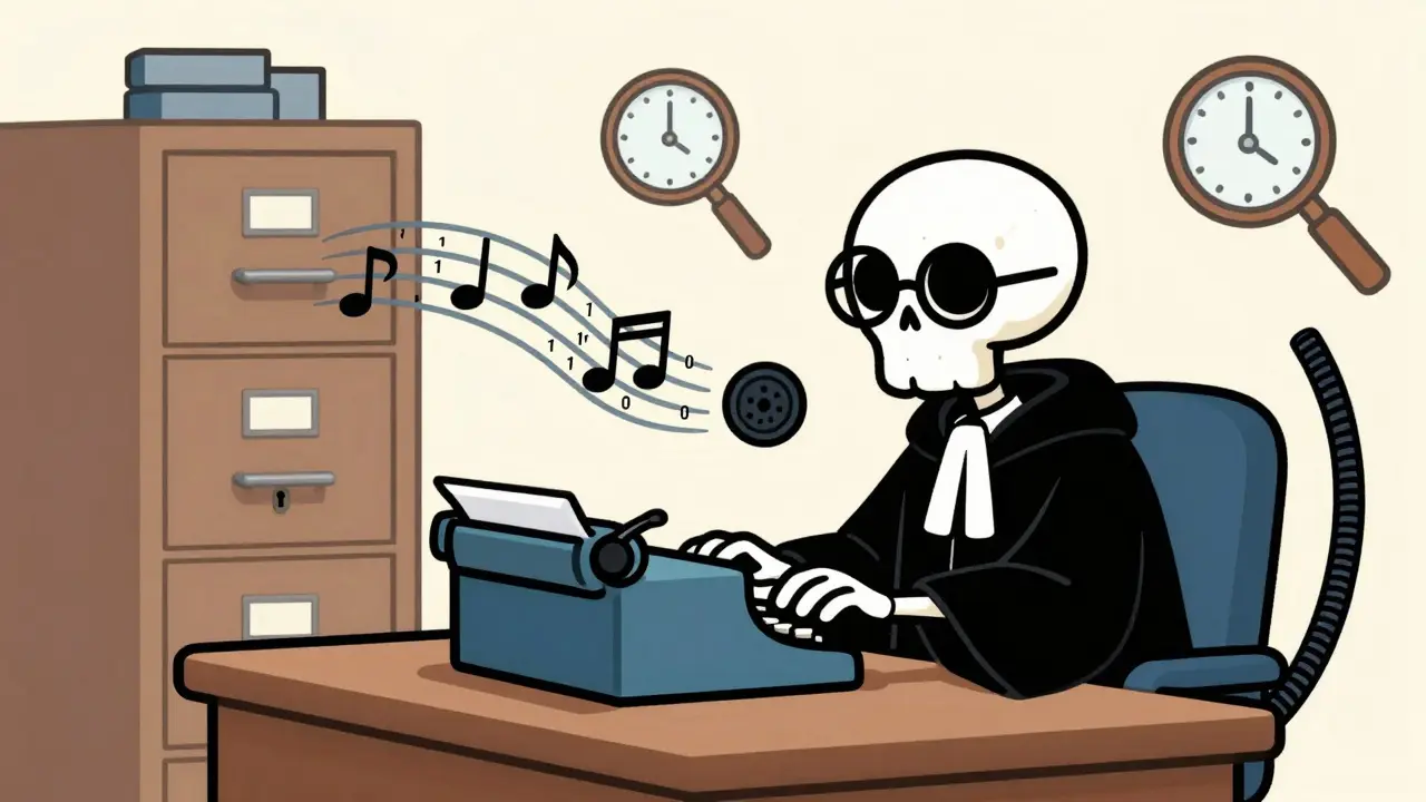 Retro skeleton judge integrating secure VoIP data into files