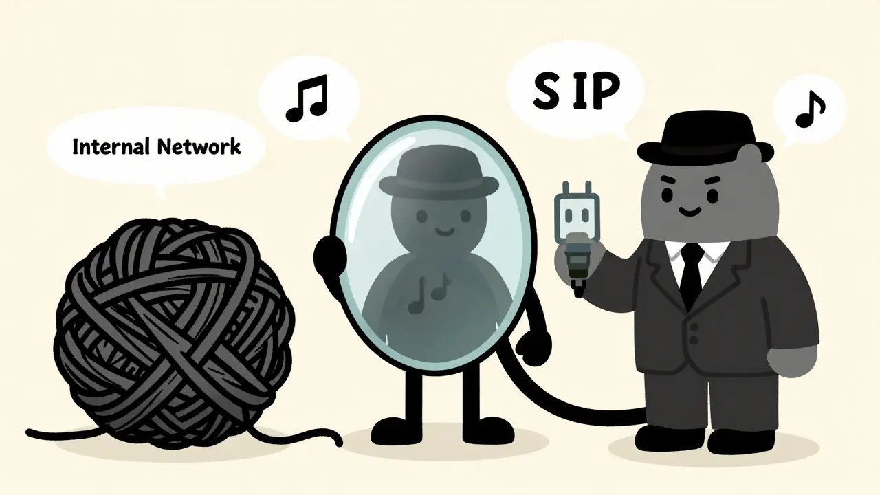 Rubber hose style SBC hiding internal network details from outsiders