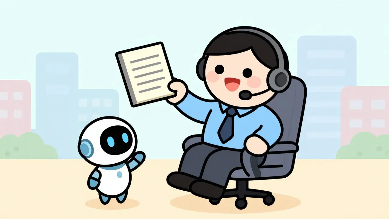 Happy agent with robot assistant auto-logging calls