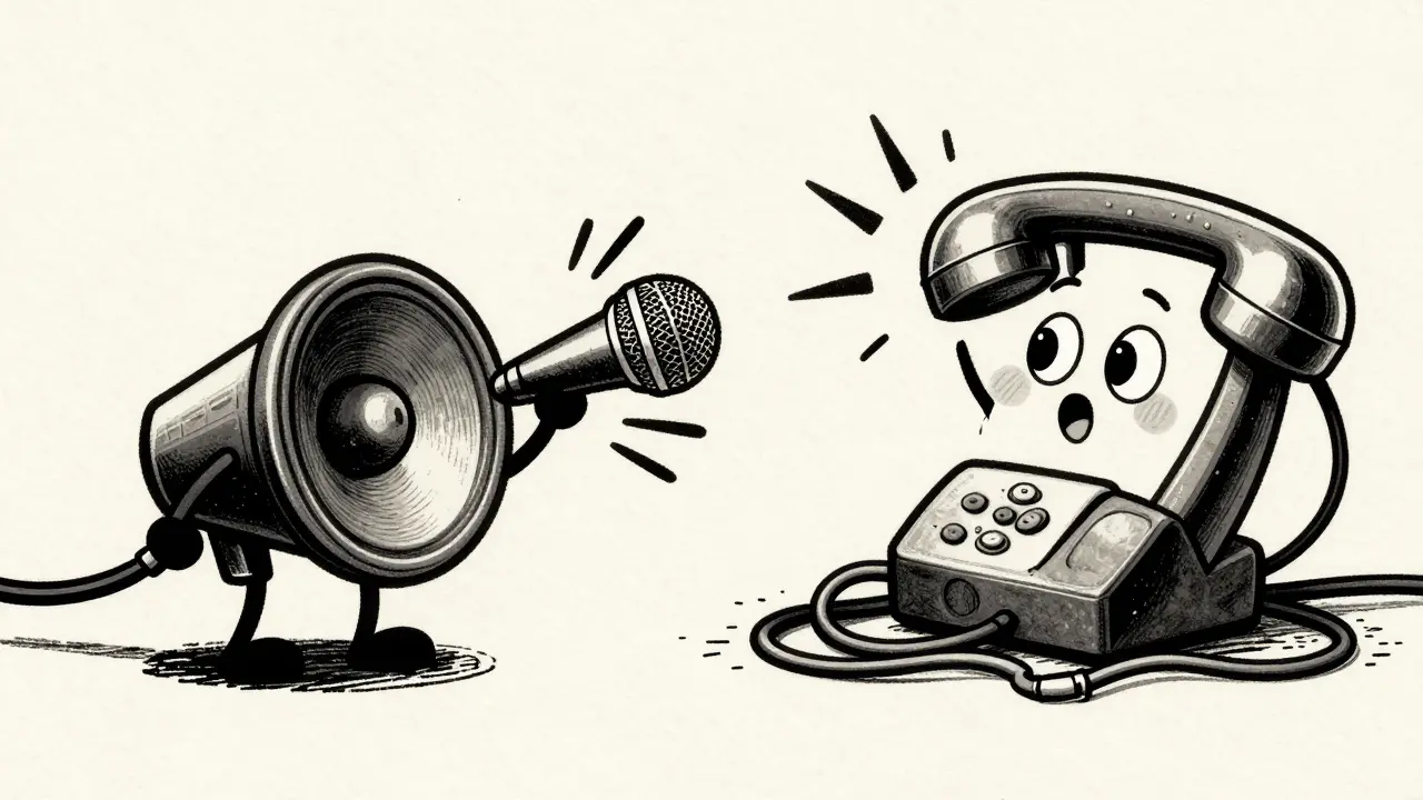 Illustration comparing acoustic and electrical echo causes