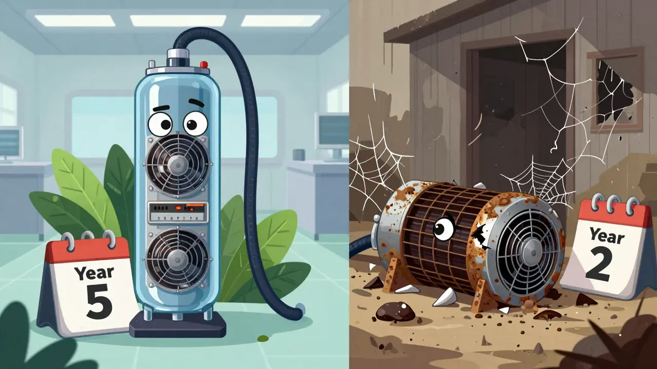 Long-lasting immersion miner vs broken air unit