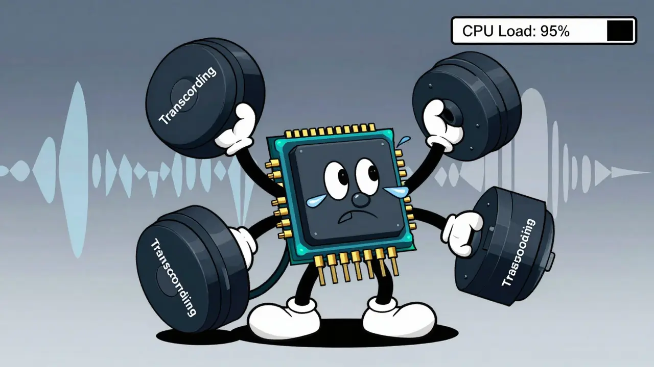 Sweating CPU character juggling transcode tasks