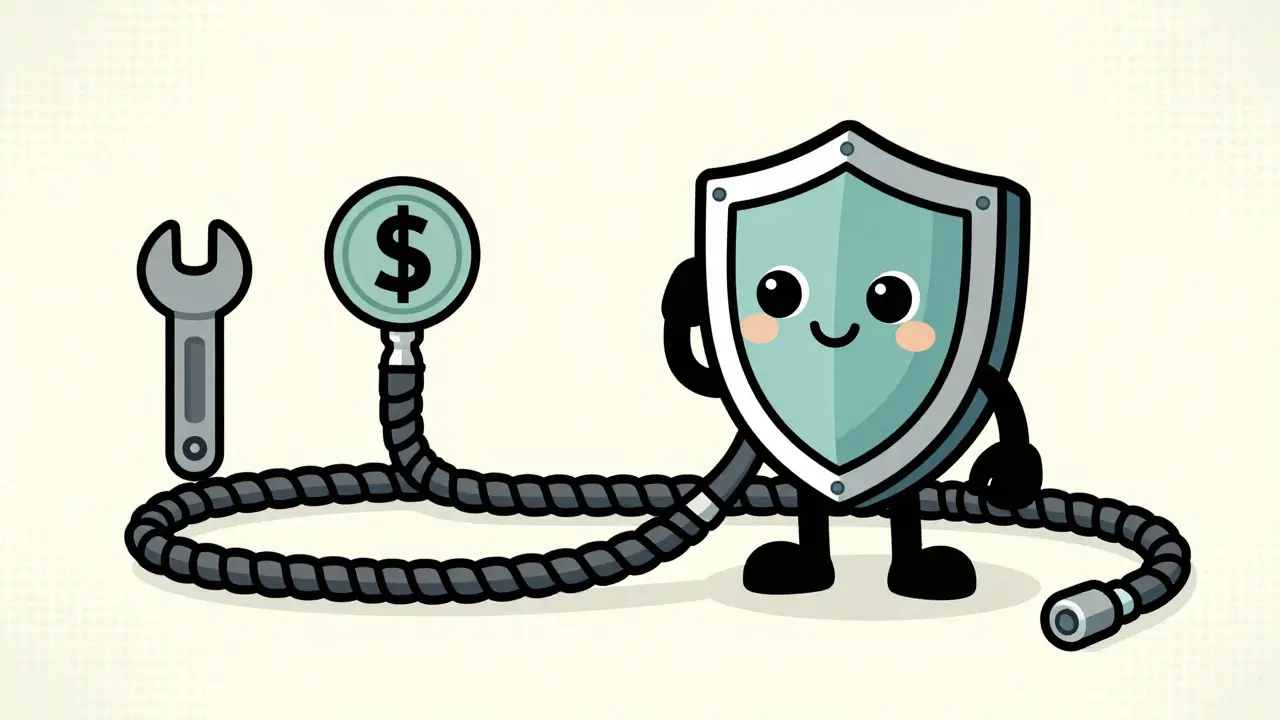 Animated shield protects phone lines with smart routing icons