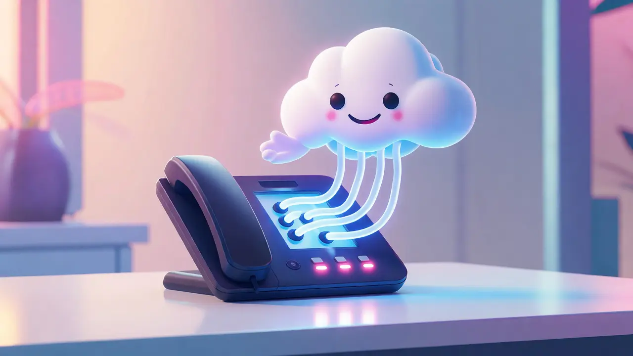 Cloud character delivering virtual lines to a modern IP phone
