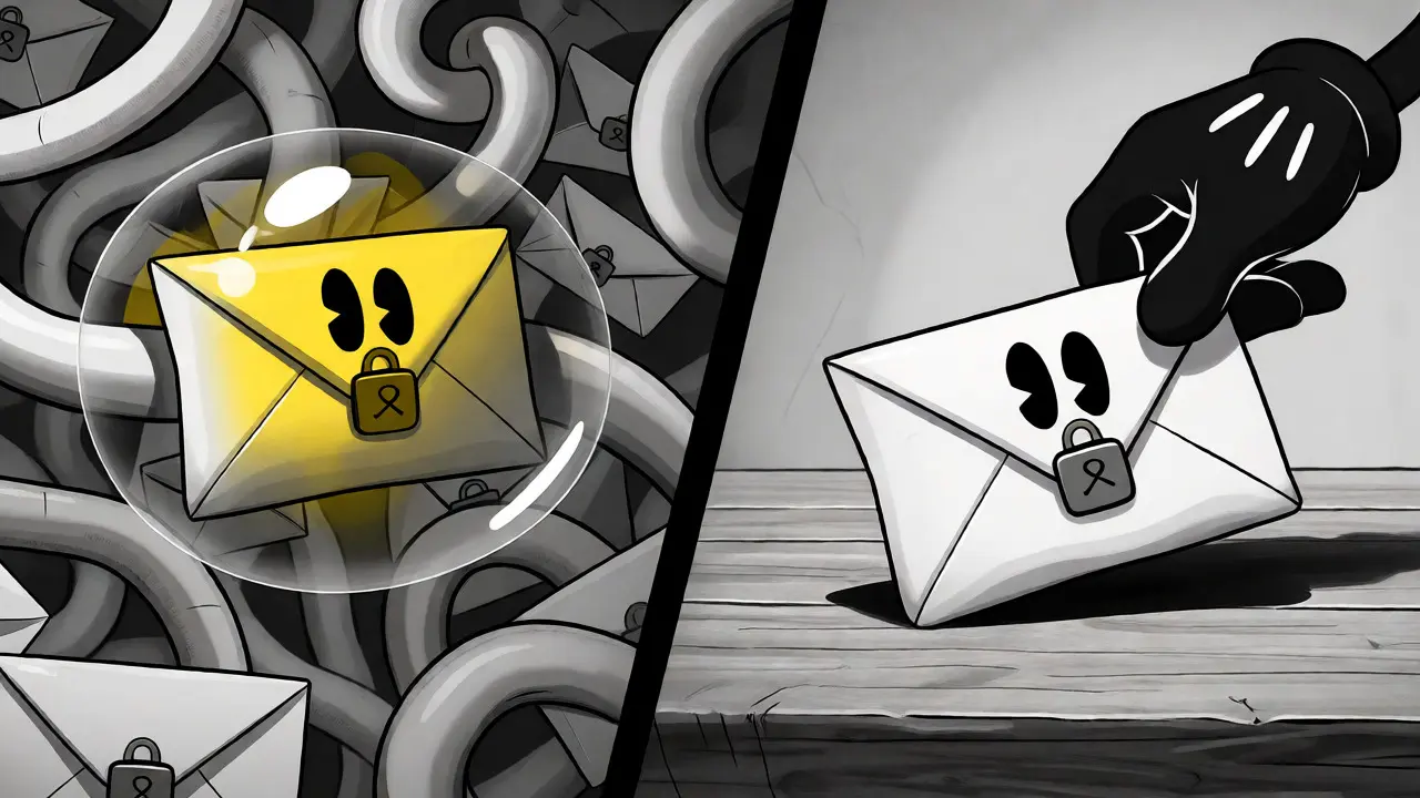Metaphor comparing network protection versus device storage security