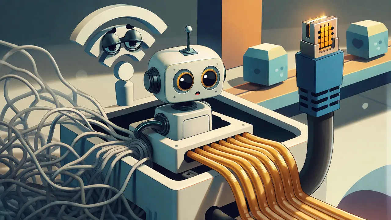 Robot sorting noisy audio strings into clear voice threads
