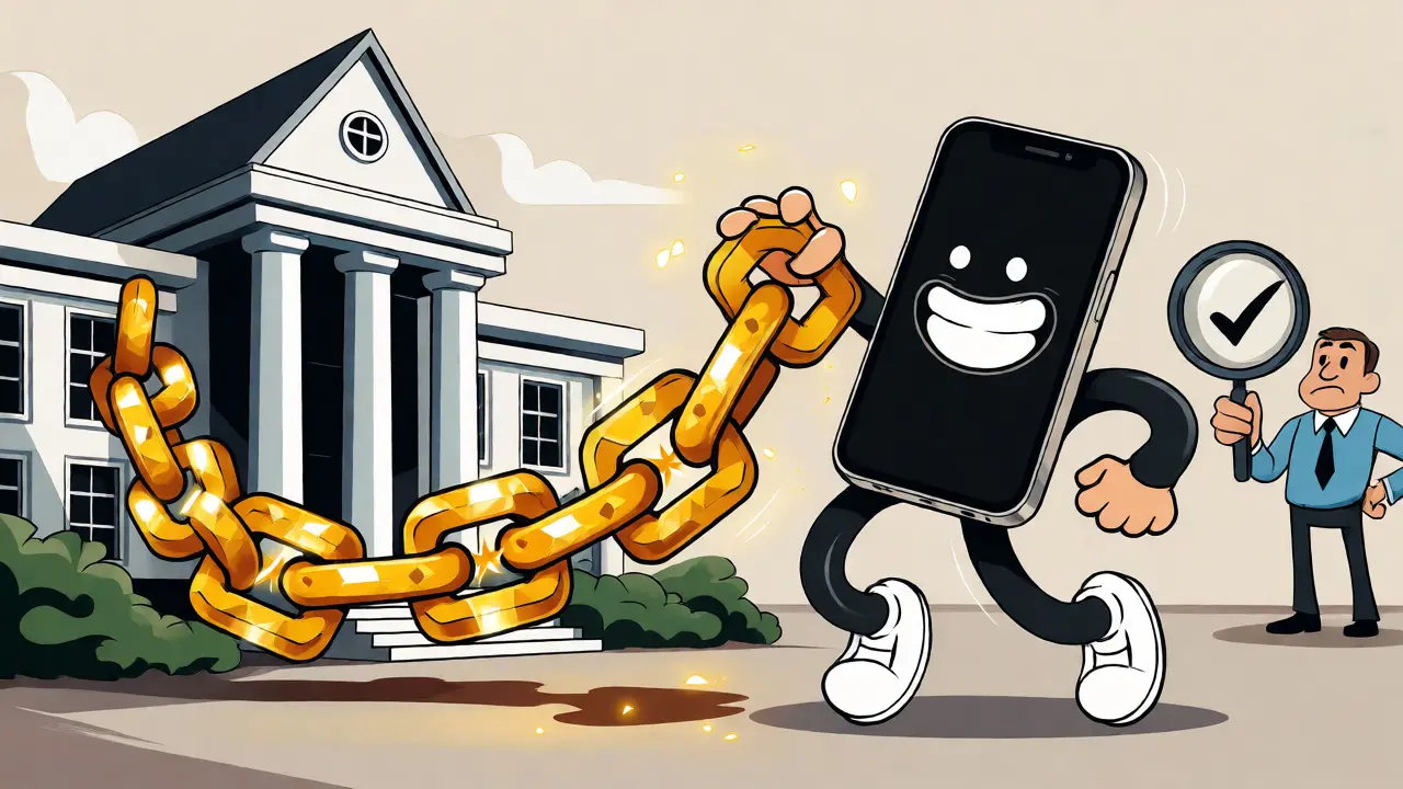 Student verifying degree via blockchain chain linked to university