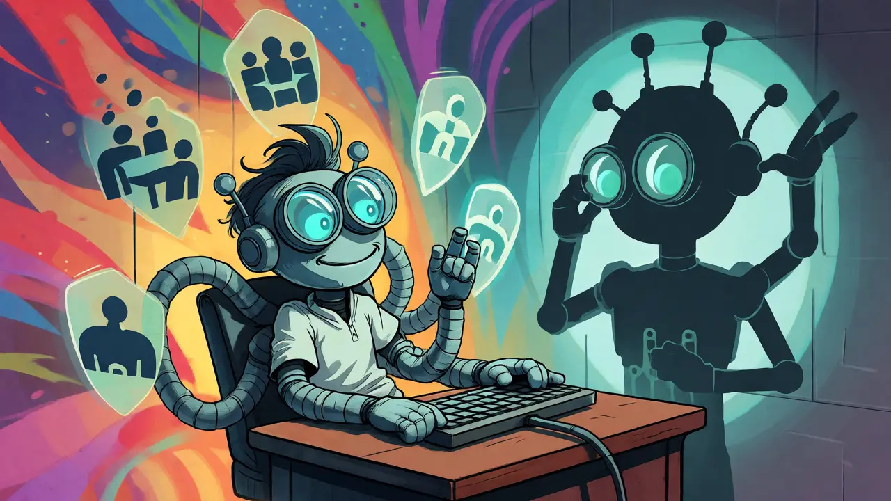 Stylized cartoon of AI analyzing user focus versus calendar events